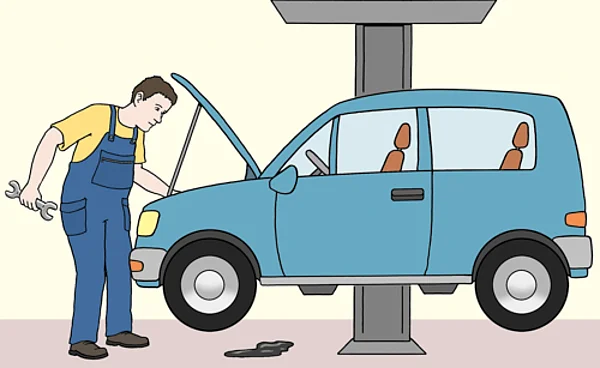 Mechaniker in Auto-Werkstatt