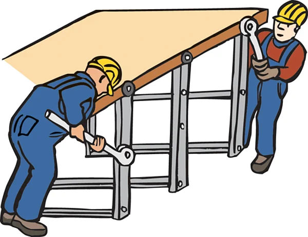 Bau-Arbeiter auf der Bau-Stelle